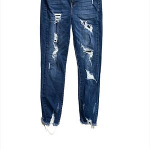 So Women's Blue High Rise Rugged Denim Ultimate Ankle Jegging Jeans Size 11/30